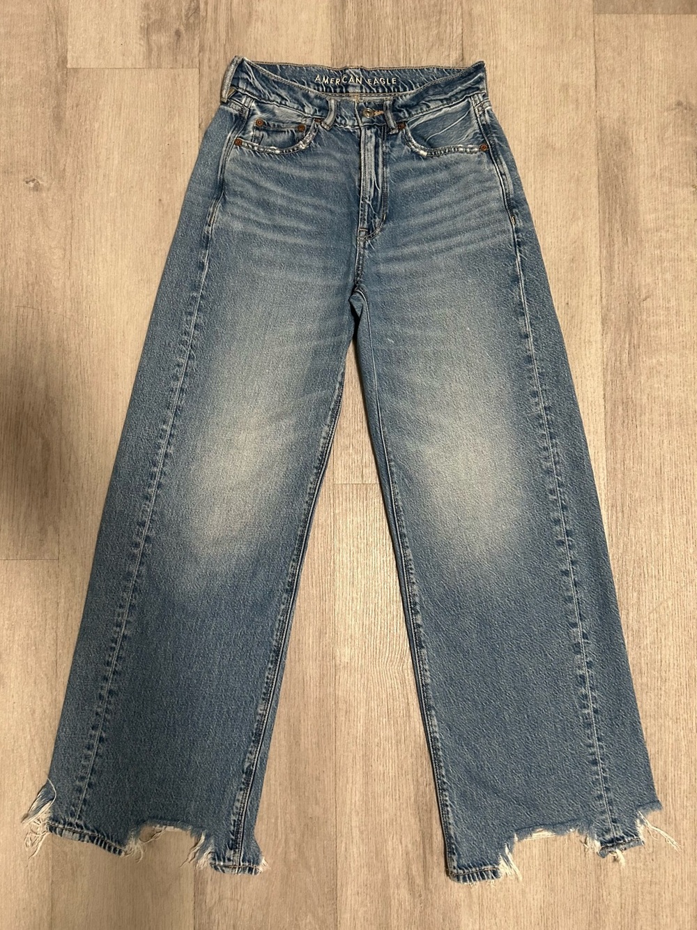 American Eagle Outfitters High-Rise Baggy Wide Leg Blue Jeans